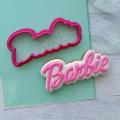 Barbie надпись вырубка с трафаретом 5,6*10 см (TR-2)