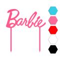 Barbie набпись топпер для торта 6,7*14 см (3D) фото