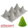 Silikomart SAPIN MAGIQUE Форма силиконовая D67 H74 мм (6*85 мл) (фото 1 из 7)