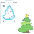 Елочка вырубка с трафаретом 11*9 см (TR-2)