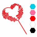 Сердце с цветами топпер для торта 11*13 см (3D)
