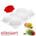 Silikomart MANGO Форма силіконова 93*57 H42 мм + катер (6*130 мл) Silikomart MANGO Форма силіконова 93*57 H42 мм + катер (6*130 мл)