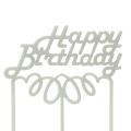 Топпер на торт Happy Birthday-1 (белый) фото