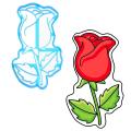 Вырубка для пряников Роза 12*7 см (3D)