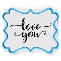 Надпись love you  вырубка с трафаретом 11*14 см (TR-1) фото