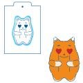 Кот вырубка с трафаретом 11*8 см (TR-2)