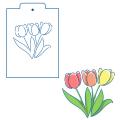 Трафарет Букет тюльпанов 10*10.5 см (TR-2)