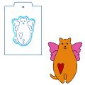 Кот тильда вырубка с трафаретом 11*8.5 см (TR-2)