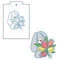 Трафарет Зайка с тюльпанами 10*9 см (TR-2)