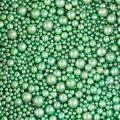 Шарики Зеленые зеркальные микс SD Pearls 2-14 мм фото