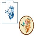Трафарет Девушка 8 Марта 13*8,4 см (TR-2)